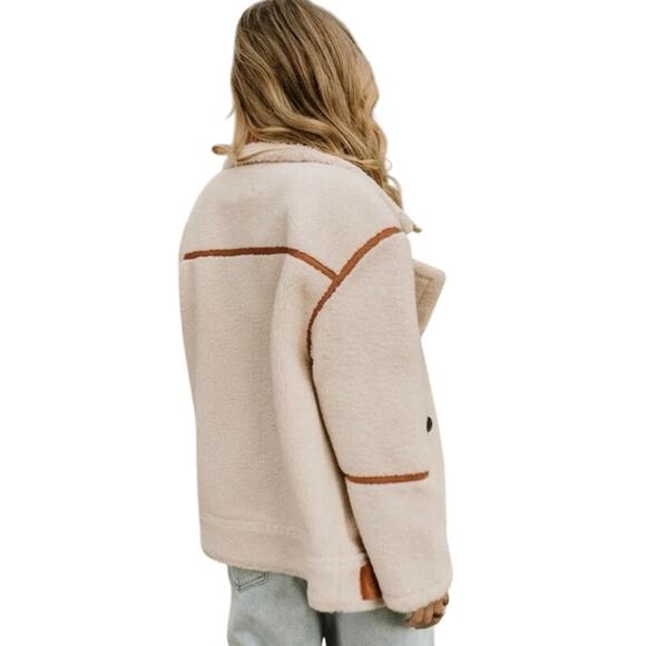 BlankNYC Out of Town Long Sherpa Bonded Jacket, Size L, New with Tag - Picture 12 of 16